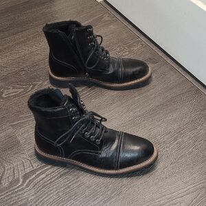 Men's Black Leather Boots US 12